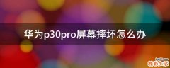 华为p30pro屏幕摔坏怎么办