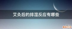 艾灸后的排湿反应有哪些