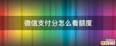微信支付分怎么看额度