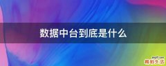 数据中台到底是什么