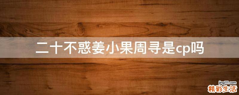 二十不惑姜小果周寻是cp吗