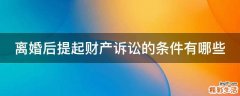 离婚后提起财产诉讼的条件有哪些