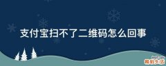 支付宝扫不了二维码怎么回事