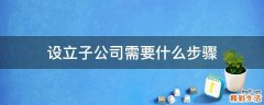 设立子公司需要什么步骤