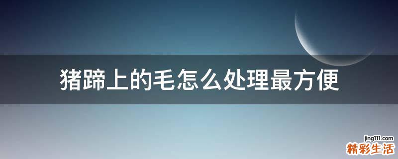 猪蹄上的毛怎么处理最方便