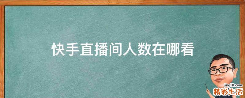 快手直播间人数在哪看