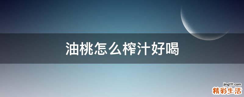 油桃怎么榨汁好喝
