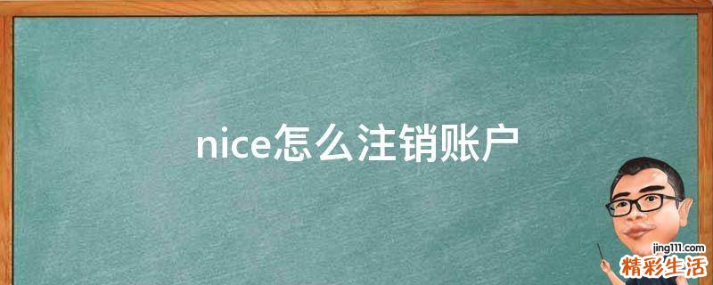 nice怎么注销账户