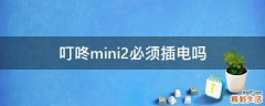 叮咚mini2必须插电吗
