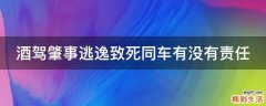 酒驾肇事逃逸致死同车有没有责任