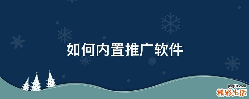 如何内置推广软件