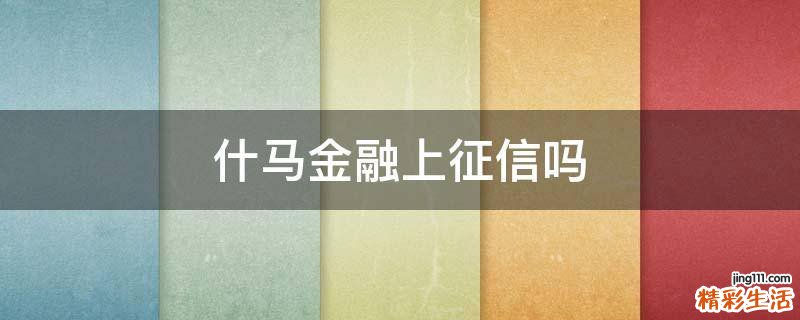 什马金融上征信吗