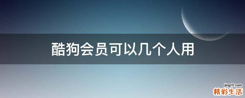 酷狗会员可以几个人用