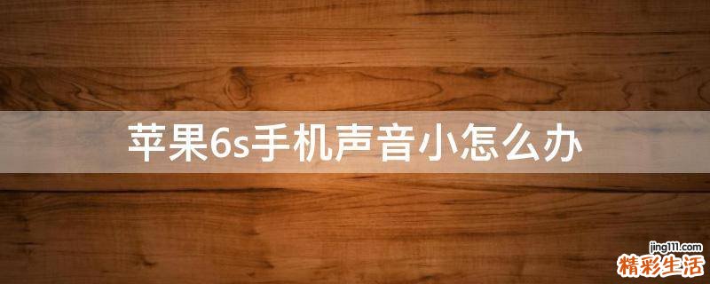 苹果6s手机声音小怎么办