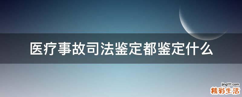 医疗事故司法鉴定都鉴定什么
