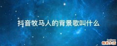 抖音牧马人的背景歌叫什么