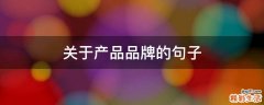 关于产品品牌的句子