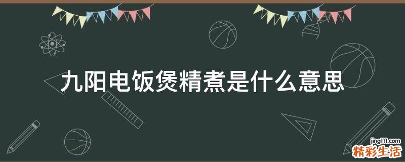 九阳电饭煲精煮是什么意思