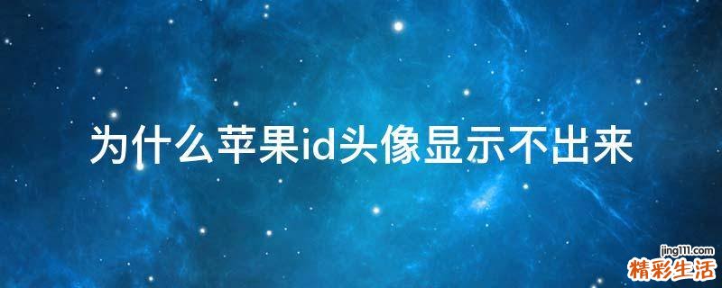 为什么苹果id头像显示不出来