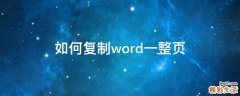如何复制word一整页