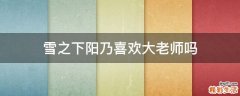 雪之下阳乃喜欢大老师吗