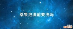 桑果泡酒前要洗吗