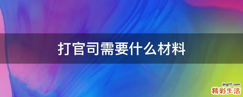 打官司需要什么材料