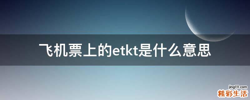 飞机票上的etkt是什么意思