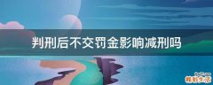 判刑后不交罚金影响减刑吗