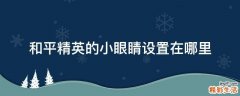 和平精英的小眼睛设置在哪里
