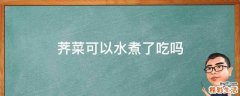 荠菜可以水煮了吃吗