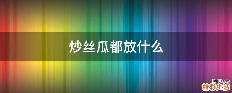 炒丝瓜都放什么