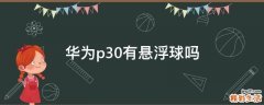 华为p30有悬浮球吗