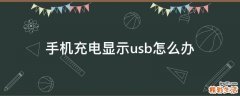 手机充电显示usb怎么办