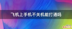 飞机上手机不关机能打通吗