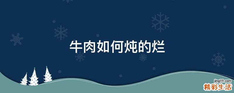 牛肉如何炖的烂