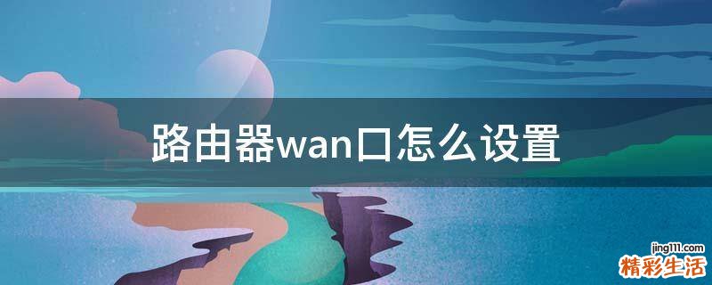 路由器wan口怎么设置