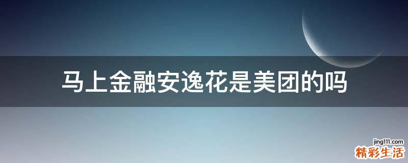 马上金融安逸花是美团的吗