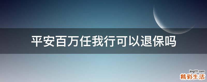 平安百万任我行可以退保吗