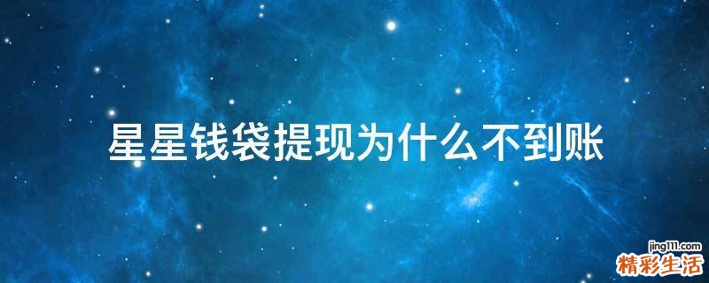 星星钱袋提现为什么不到账