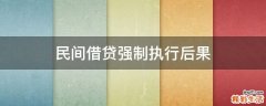 民间借贷强制执行后果