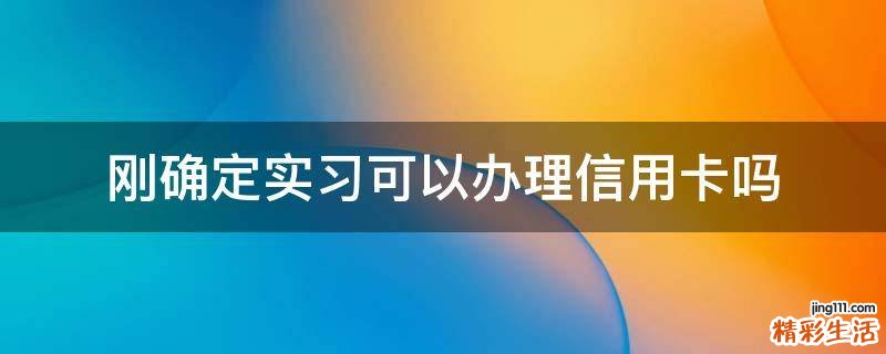 刚确定实习可以办理信用卡吗