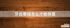 牙齿萎缩怎么才能恢复