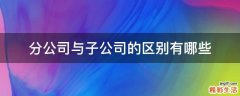 分公司与子公司的区别有哪些