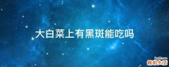 大白菜上有黑斑能吃吗