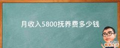 月收入5800抚养费多少钱