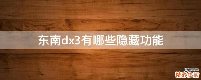 东南dx3有哪些隐藏功能