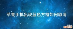 苹果手机出现蓝色方框如何取消