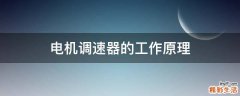 电机调速器的工作原理