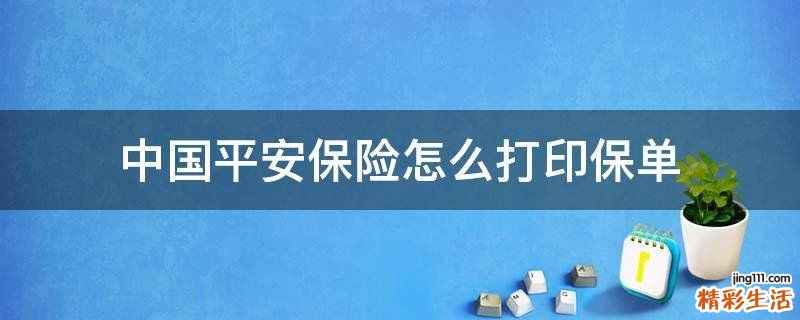 中国平安保险怎么打印保单